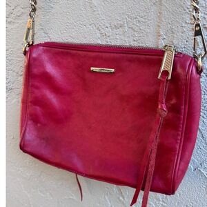Rebecca Minkoff Red Love Gold Chain Crossbody Leather Bag Purse